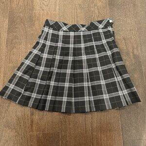 H&M Black and White Checkered Mini Skirt